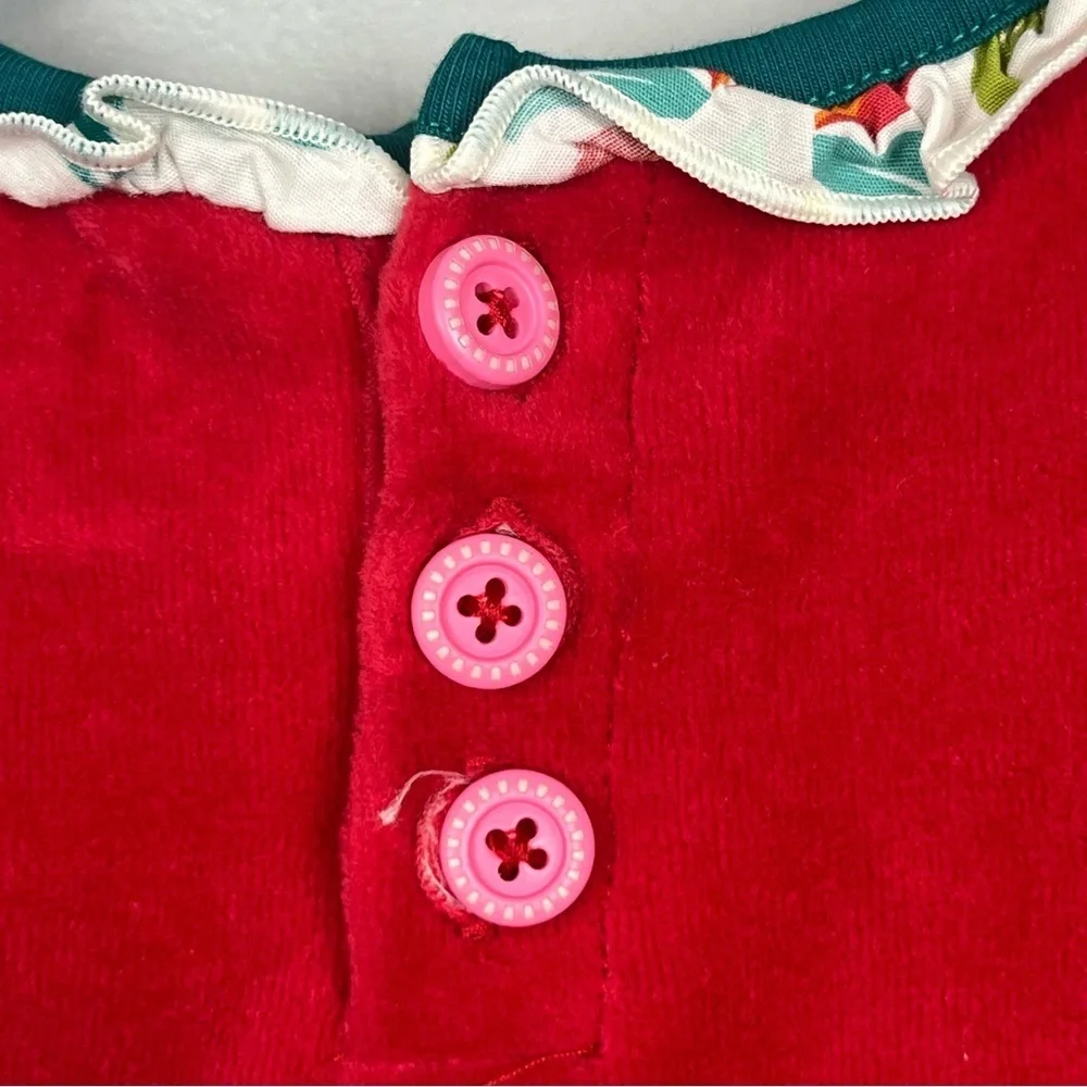 Matilda Jane Happy Holly Daze Christmas velvet bodice dress, 6-12 mos.